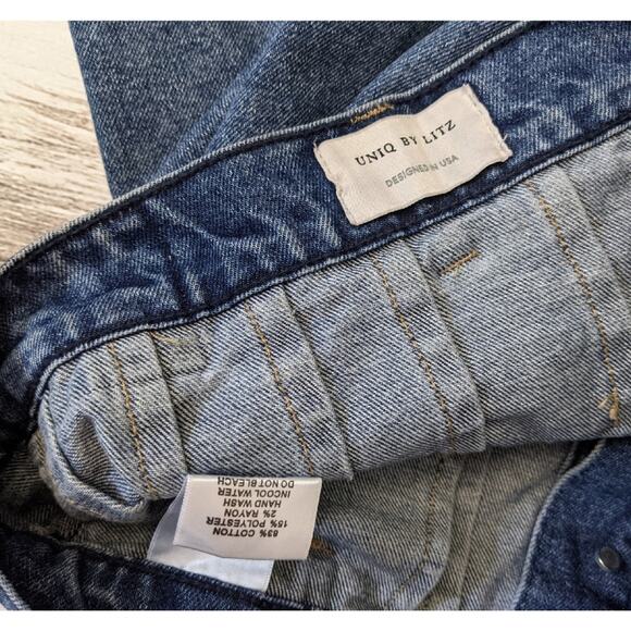 Uniq by Litz Denim A Line Distressed Skirt Small - Picture 4 of 10